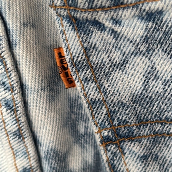 Levi’s Acid Wash Cutoff Jean Shorts Frayed Hem High Rise Custom Distressed 90s - Picture 8 of 16